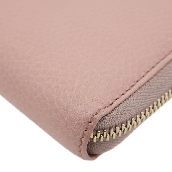 Gucci  Soho Pebbled Calfskin Zip Around Wallet Pink 308280 - Picture 7 of 14